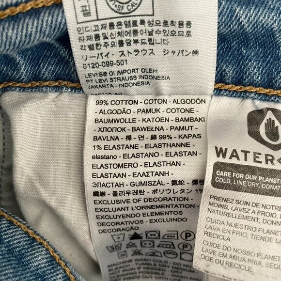 Levi's Wedgie Icon Fit Frayed Hem Button-Fly High Rise Cropped Jeans Blue 28 - Picture 11 of 11